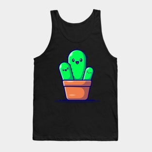 Happy Cactus Plant Cartoon Tank Top